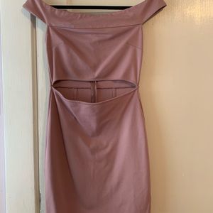 Mauve cutout mini dress